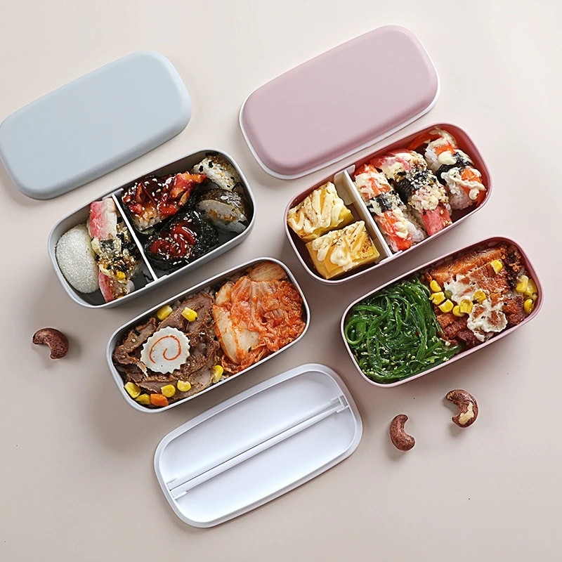Bento Box Two Tier - Neue tragbare auslaufs ichere Lebensmittel Doppels