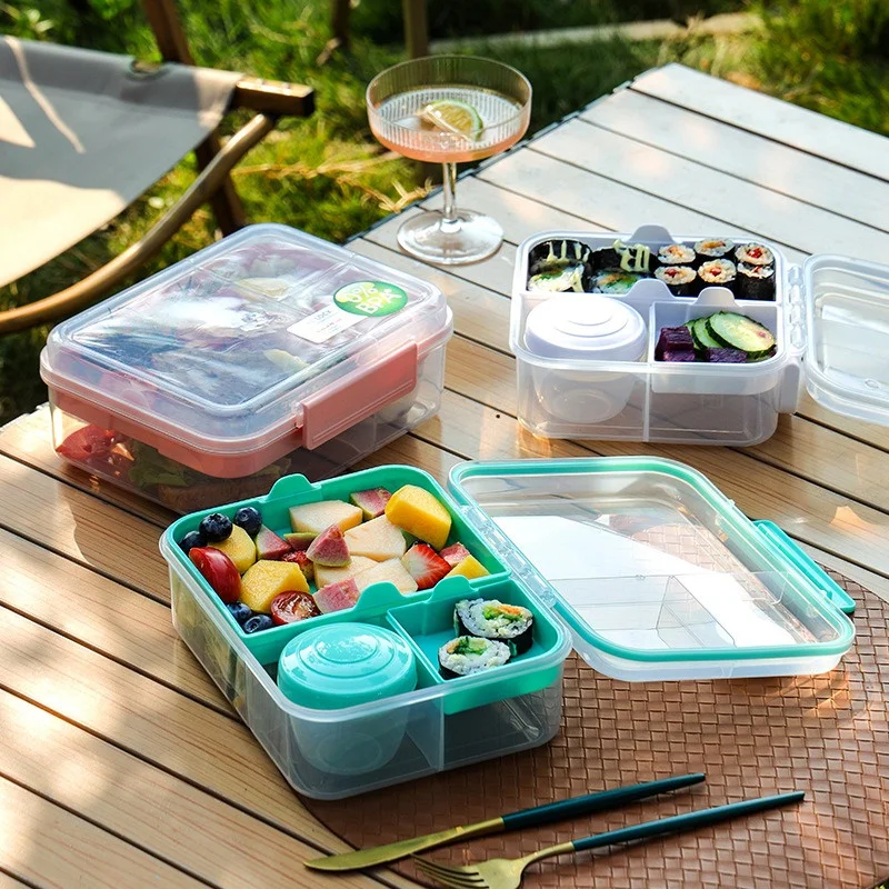 Bento Box Two Tier - Tragbares Griffdesign, doppellagige Lunchbox, Fach, Bento-Boxen,