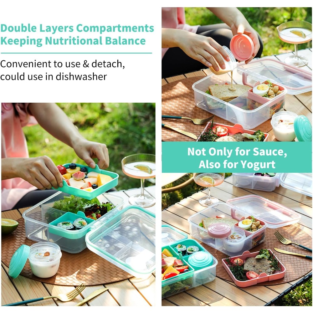 1Pcs Tragbare Unterteilt Lunch – Bento Box Two Tier Bewertung und Preis