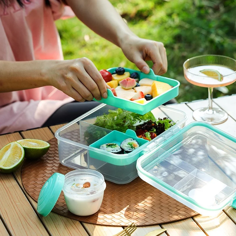 Tragbares Griffdesign, doppell – Bento Box Two Tier Bewertung und Preis